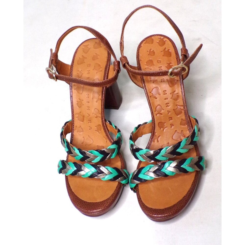 🆕CHIE MIHARA Braided Ankle Strap Block Heel Sandals Shoes  US 7.5, EU 37.5 - Picture 3 of 11